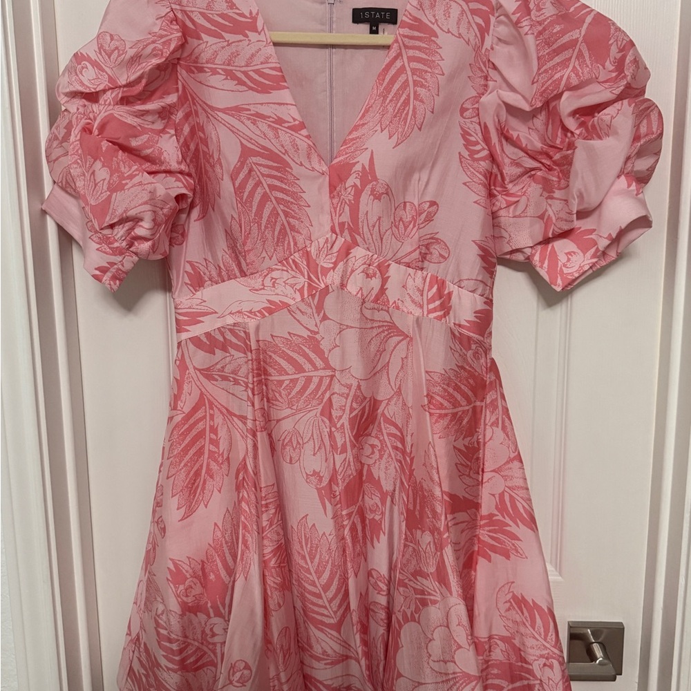 1.STATE Pink Patterned Dress